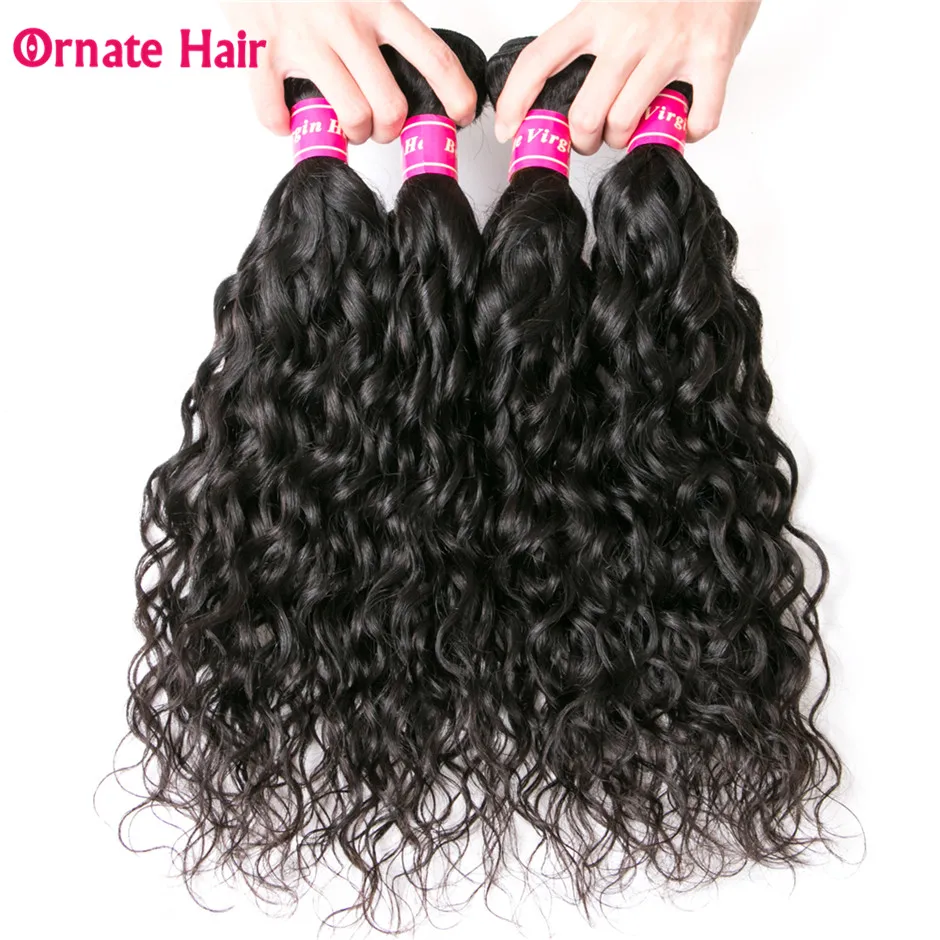 

Ornate Brazilian Bundles Natural Wave Human Hair Bundles Non Remy Weave 4 Bundle Deals Natural Color 12-24 Inch Free Shipping