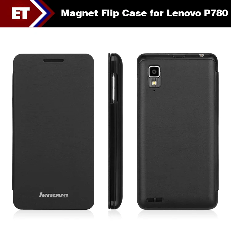 Original Magnet Flip Case for Lenovo P780 Smartphone Color Black |
