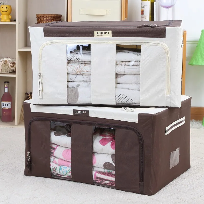 

130L folding Oxford fabric steel frame storage box storage box cotton quilt storage box drawer organizer Clothing Organizer