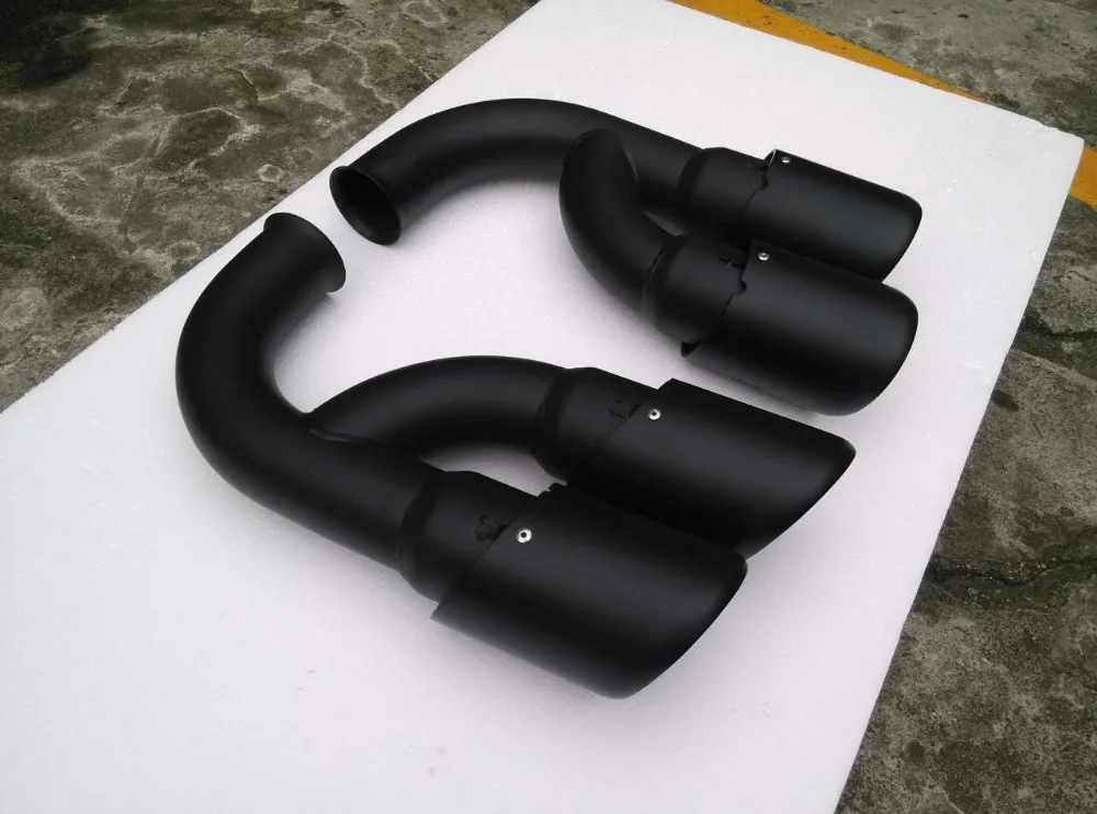 For Porsche Cayenne V6 Black Tail Exhaust Tips Muffler Pipe 2011 2014