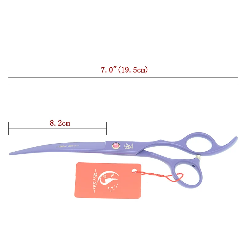 Meisha 6,5 дюймов Домашние животные из нержавеющей стали собаки втулки истончение ножницы вверх вниз изогнутые Животные ножницы для стрижки волос Tesouras HB0188