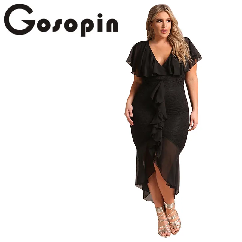 Gosopin Elegant Lace font b Dress b font font b Plus b font font b Size