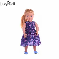 Luckdoll фиолетовое и синее платье для 18 дюймов американская кукла аксессуары для кукол