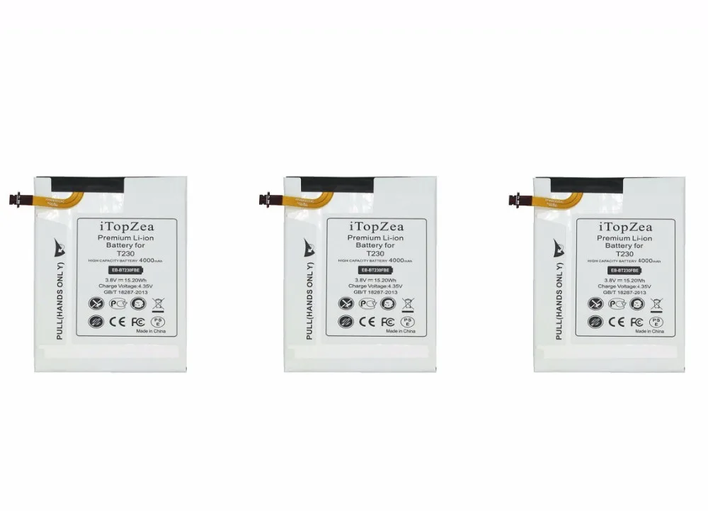 iTopZea 3pcs 4000mAh EB BT230FBE Replacement Battery For Samsung Galaxy