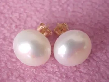

choker Beautiful A pair of natural 11-12mm south seas white pearl earring Gold ck gem stone anime earrings