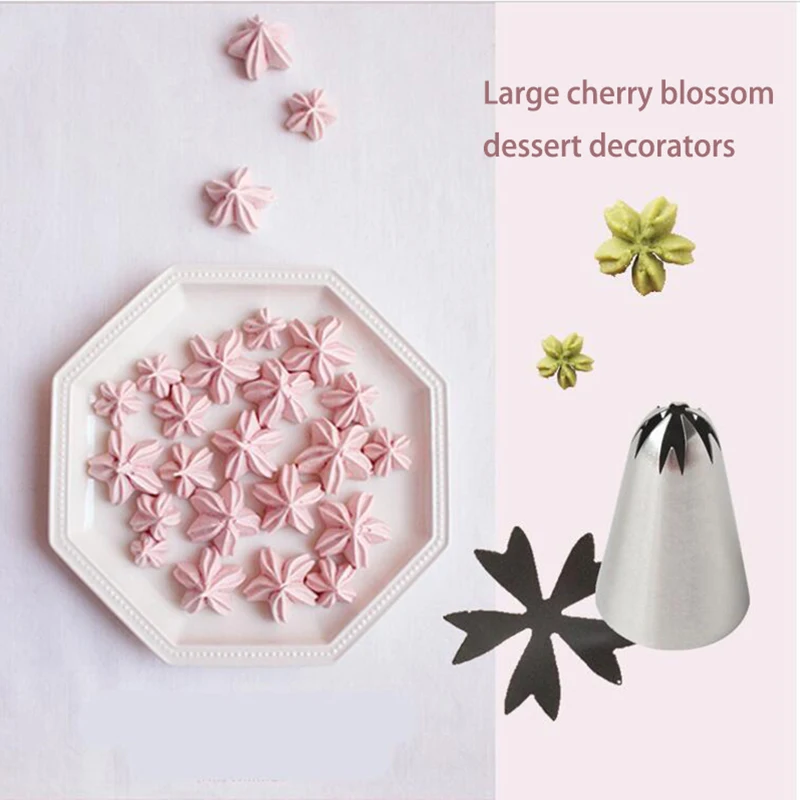

Large Cherry Blossom Icing Piping Nozzle Cookies Dessert Mold Nozzle Decorators Tip Cake Pastry Cream Bakery Decoration