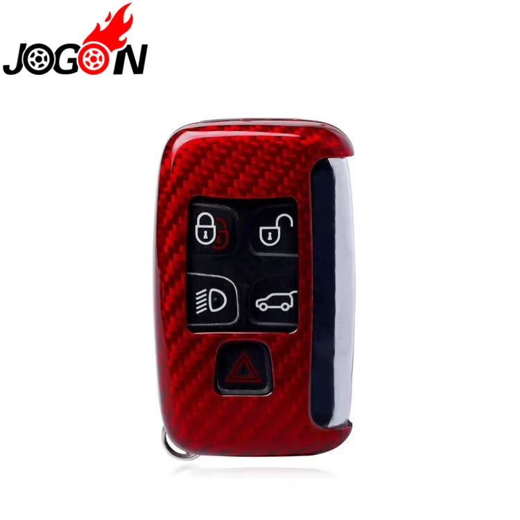 

Red Carbon Fiber Remote Key Case Protector Cover for Jaguar XE XF XJ F-PACE F-TYPE Car Accessories