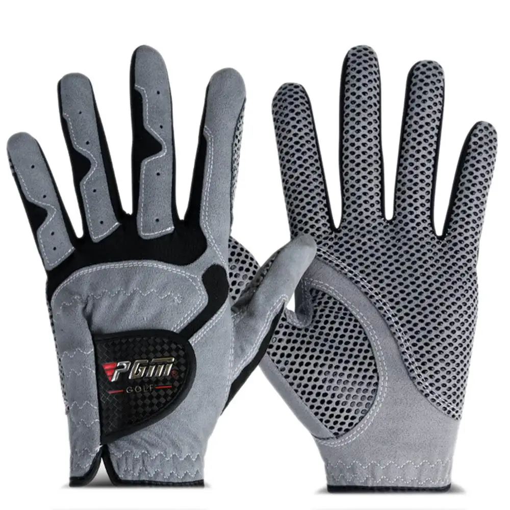 PGM Перчатки для гольфа левой дышащий Pure овчины с противоскользящим Для мужчин's glof перчатки - Цвет: Left Gray