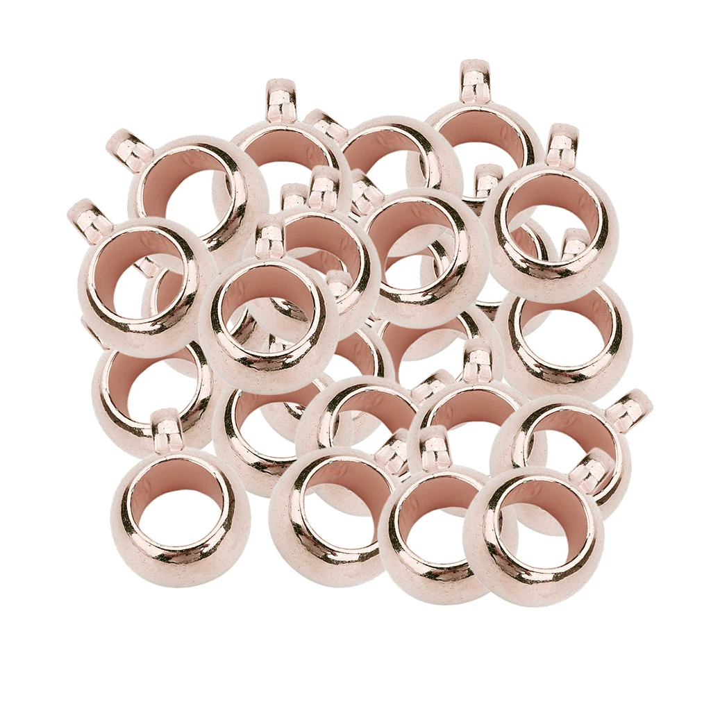 100pcs Metal Plated Pendant Clip Clasp Necklace Connector Bail Beads Large Hole for DIY European Charms Bracelet Jewelry Making
