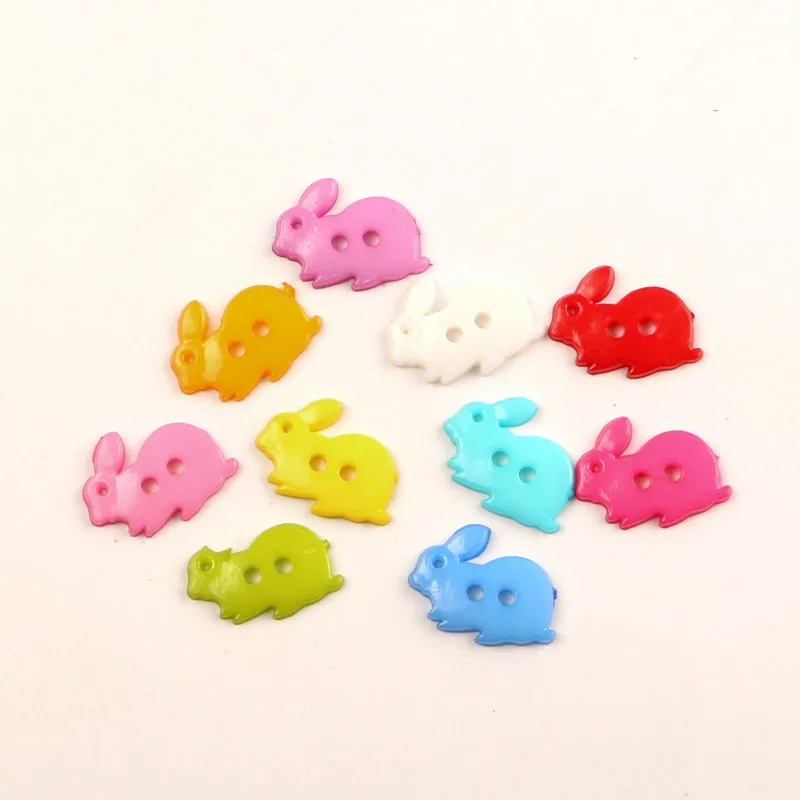 

100Pcs Mixed Acrylic Rabbit Sewing Buttons For Clothes Scrapbooking Decorative Needlework Botone Handicraft DIY Accessories