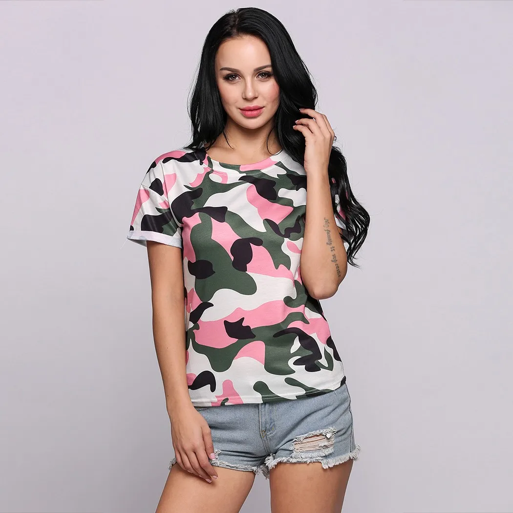 T shirt Women 2017 Summer Female T shirts O Neck Short Cuffed Sleeve ...