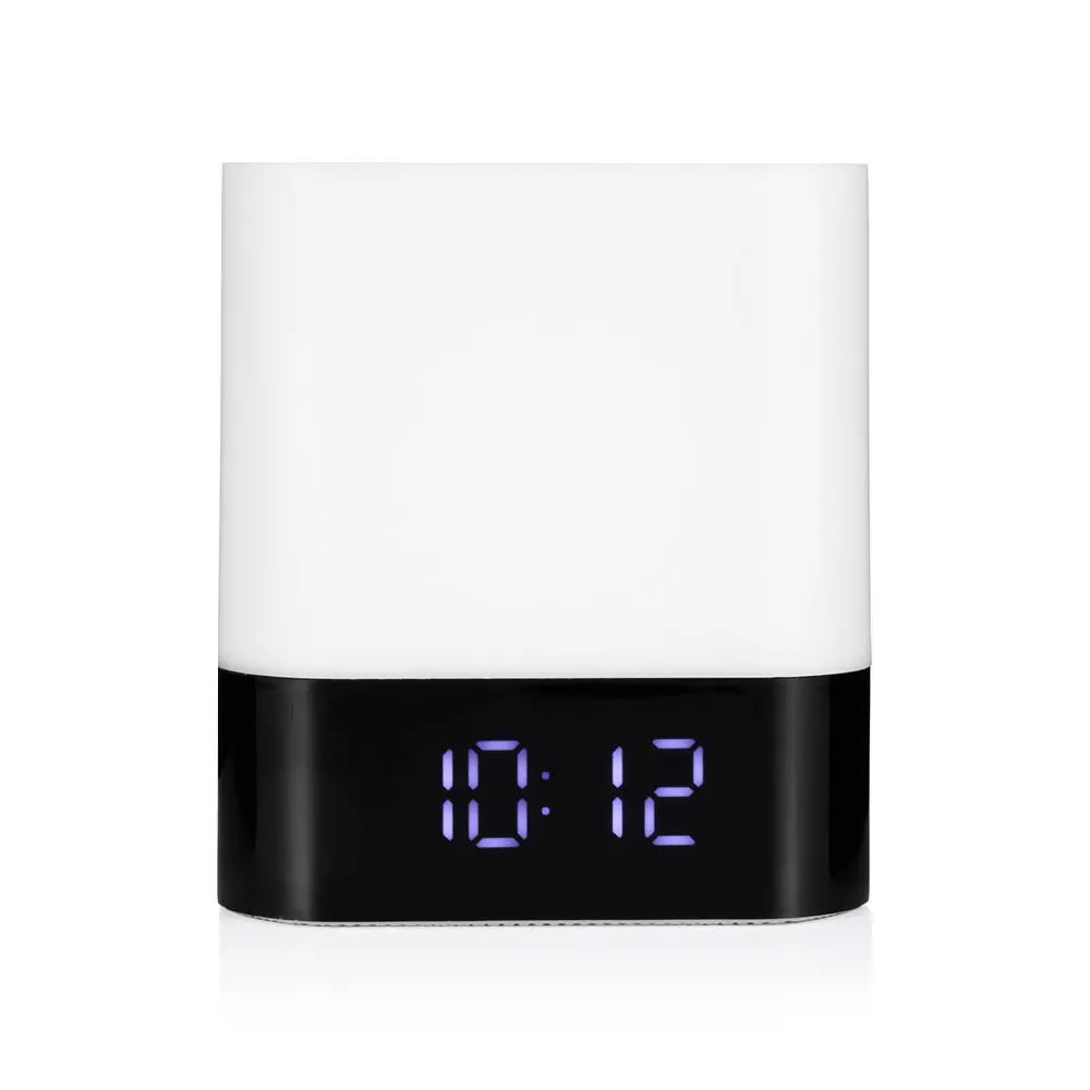 

Multifunctional Alarm Clock Wireless Bluetooth Speaker LED Colorful Night Lamp Portable Multiple Light Modes Indoor Lighting