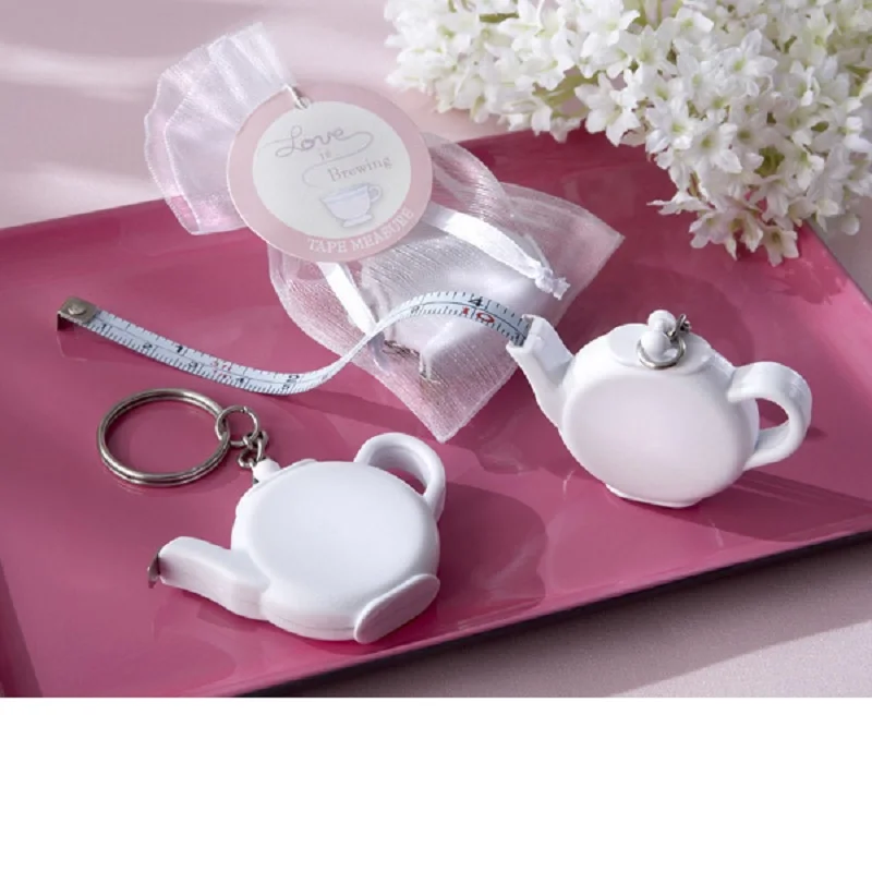 100pcs Wedding Favors and Gift Love is Brewing Teapot Measuring Tape