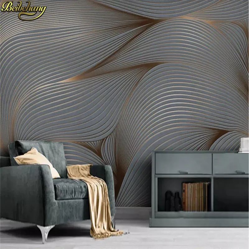 Beibehang خلفية مخصصة 3D الحديثة الحد الأدنى الشمال المائية مجردة رسمت باليد ريشة التلفزيون جدارية حائط الخلفية ورقة