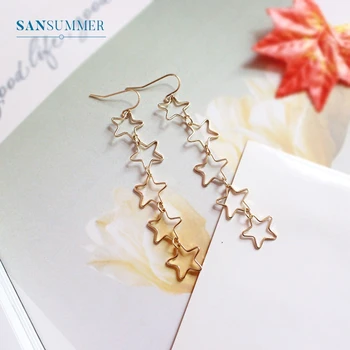 

Fashion Simple Little Star Drop Earrings Vintage Gold Color Earrings For Women Hollow Star Women Jewelry Accessories Brincos