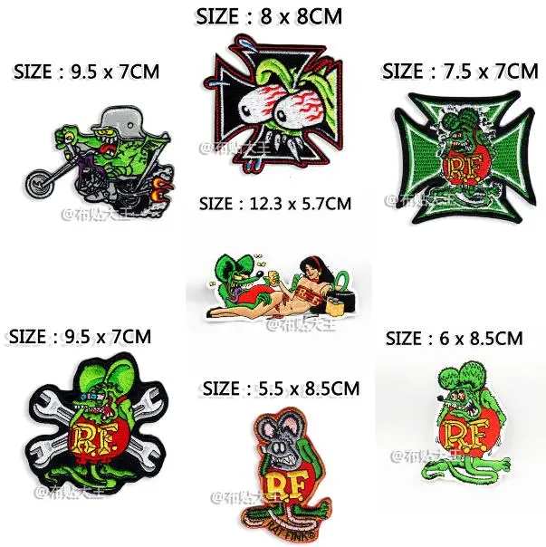 10pcs Rat Fink Stickers Hot Rods Big Daddy Graffiti Wall Ed Roth Racing Decal