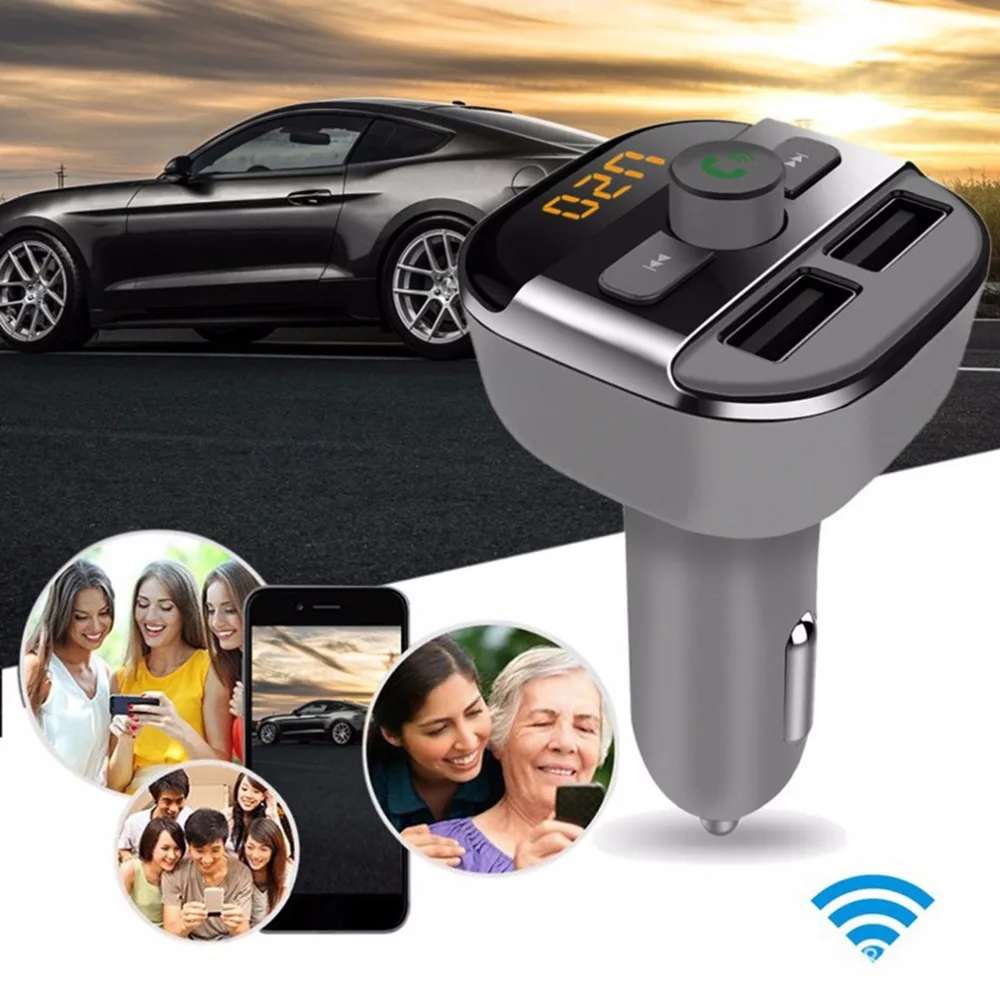 Car MP3 Audio Player Bluetooth FM Transmitter FM Modulator Car Kit HandsFree Music Player Dual USB Charger for iPod iPhone iPad audio-player : image Car MP3 Audio Player Bluetooth FM Transmitter FM Modulator Car Kit HandsFree Music Player Dual USB Charger for iPod iPhone iPad audio-player