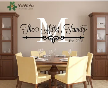

Family Name Custom Wall Decal - Personalized Family Monogram Living Room Decor Established Date Vinyl Wall Sticker NY-441