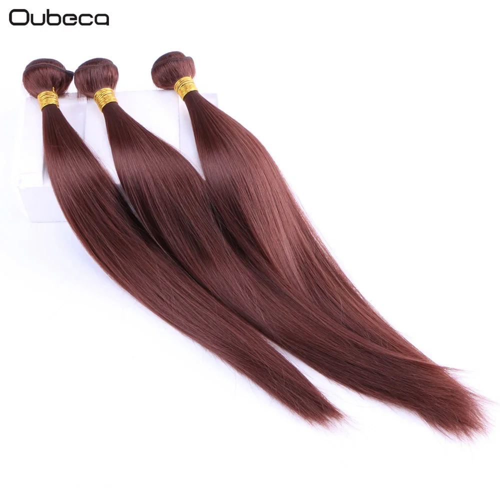oubeca One Bundle 100g Straight Hair Weaving Black Blonde Heat Resistance Synthetic Weave Sew In Extensions For Women | Шиньоны и
