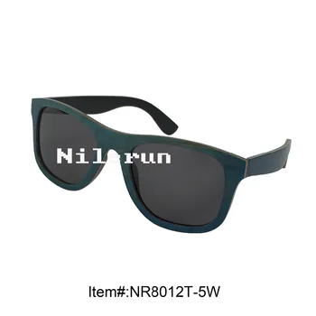 

fashionable light thin blue skateboard wood sunglasses
