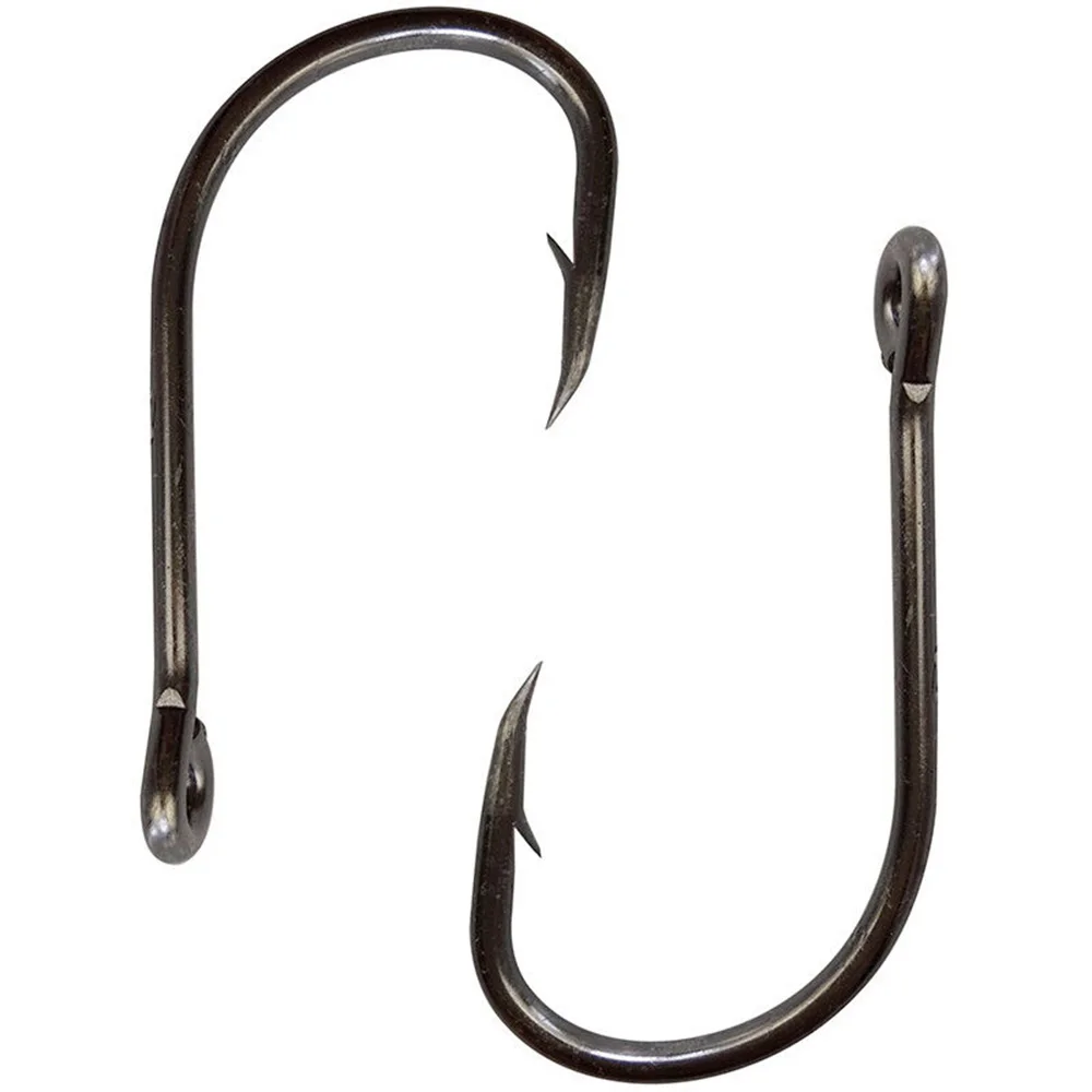 Hyaena 200pcs 9260 Black High Carbon Steel Fishing Hooks 2/0 3/0 4/0 5/0 6/0 7/0 8/0 Offset Faultless O'shaughnessy Fishhooks