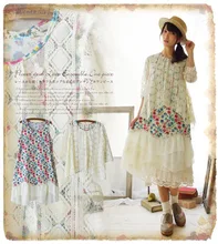 floral 2 piece sets crochet lace ruffle ethnic embroidery casual tunique femme lolita mori girl patchwork harajuku vintage dress
