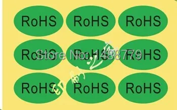 

Free shipping, 600 / PCS 25*15mm green environmental protection RoHS sticker label ellipse in RoHS label sticker