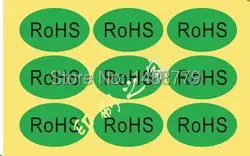 Бесплатная доставка, 600/шт 25*15 мм зеленый защиту окружающей среды ROHS наклейки этикетки эллипса в rohs этикетка наклейка