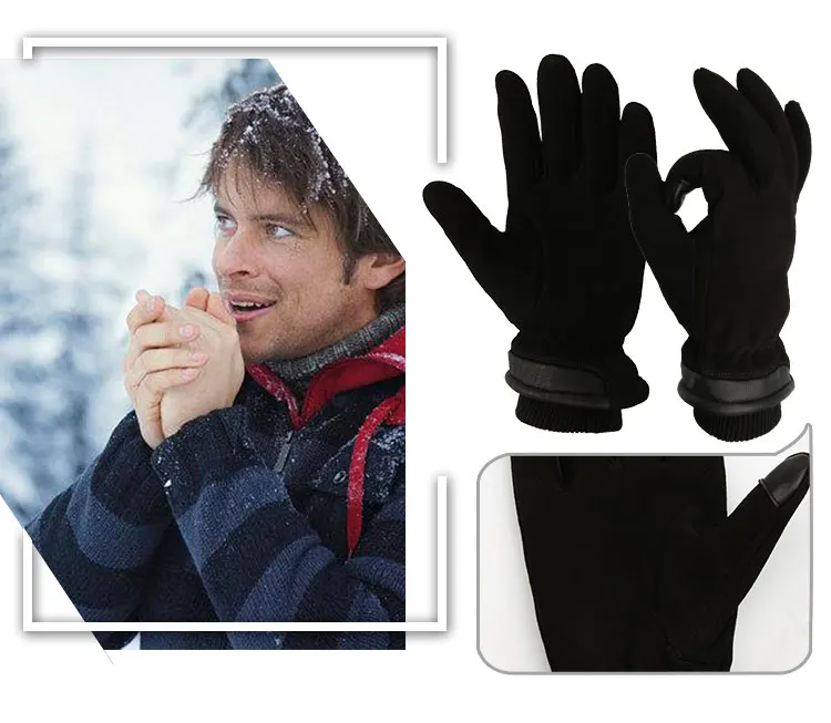 OZERO мужские зимние перчатки с чувствительным сенсорным экраном Дизайн Натуральная оленья замша кожа модные снежные лыжные перчатки для мужчин 8011