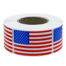 250 Uds./rollo pegatinas tipo bandera americana pegatina patriótica 2x1,25 pulgadas para decoración de bodas etiquetas DIY suministros para fiestas pegatinas USA