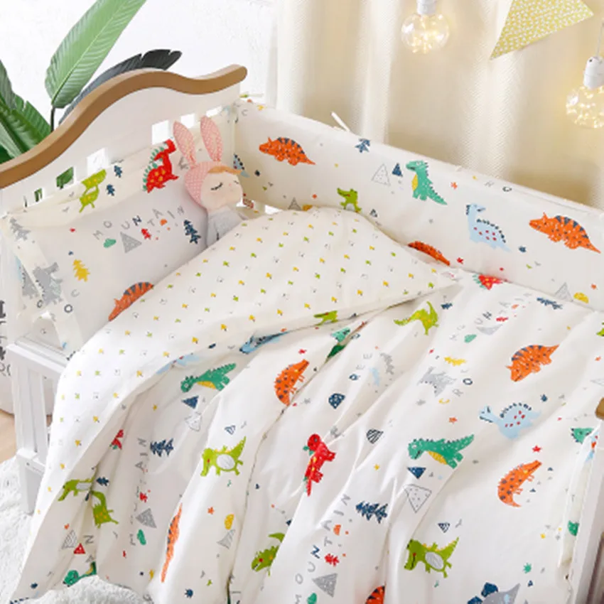 

4Pcs/Set Cotton Breathable Baby Bedding Bumper Collision Protector Baby Bumper Crib Set Safety Rails Bedding Supplies