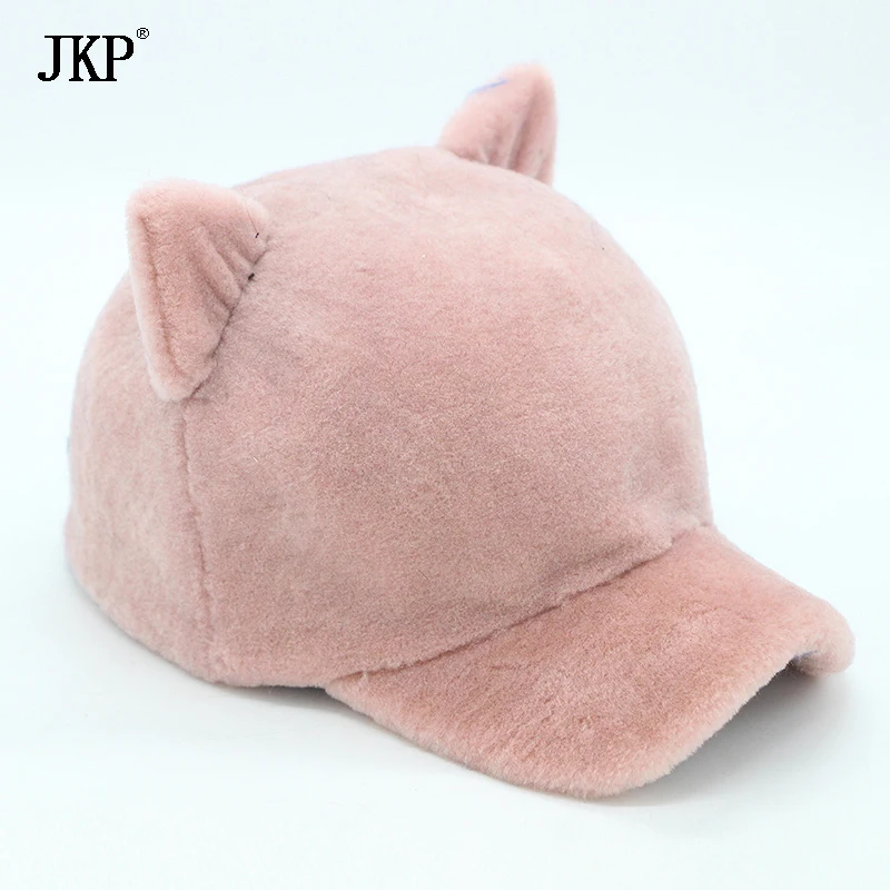 JKP детская зимняя кожаная шапка с мехом плотная теплая из натуральной овчины для
