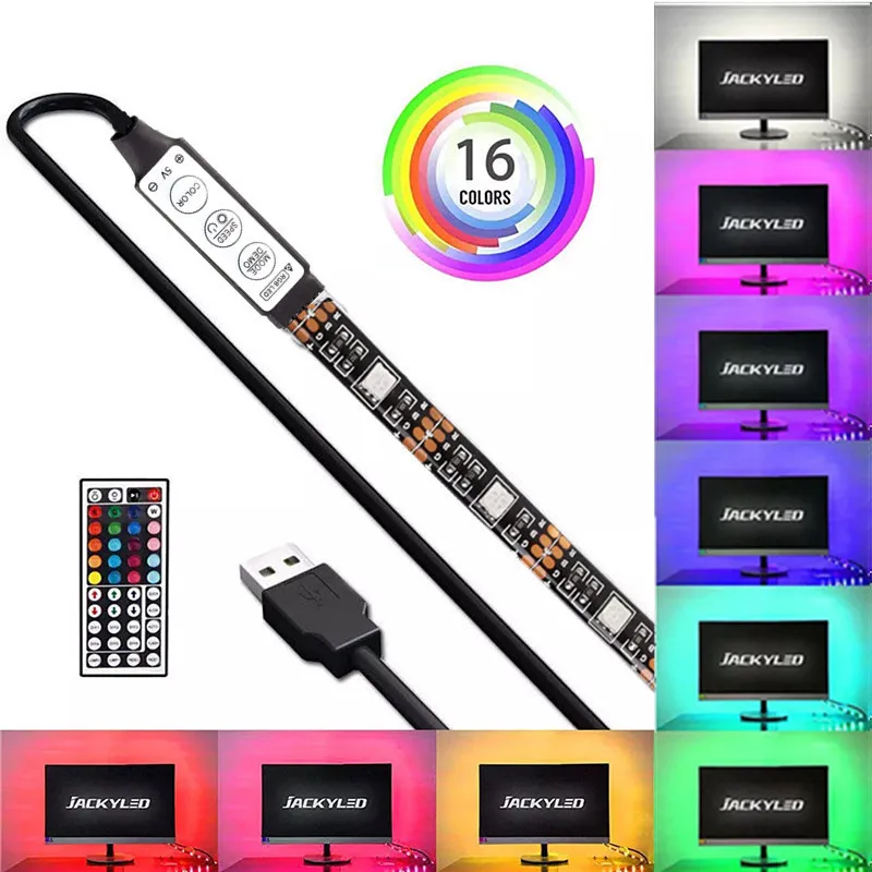 5 в постоянного тока USB Светодиодная лента 5050 водонепроницаемый RGB светодиодный