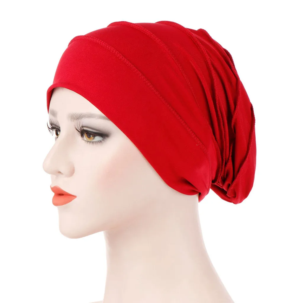 

bonnet femme winter hat Women India Hat Muslim Ruffle Cancer Chemo Hat Beanie Scarf Turban Head Wrap Cap gorros mujer invierno