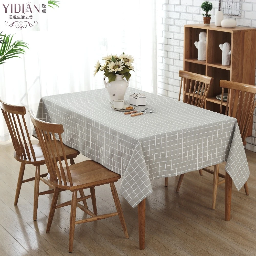 2017 New Gray Plaid TableCloth Modern Simple Style Rectangular Table