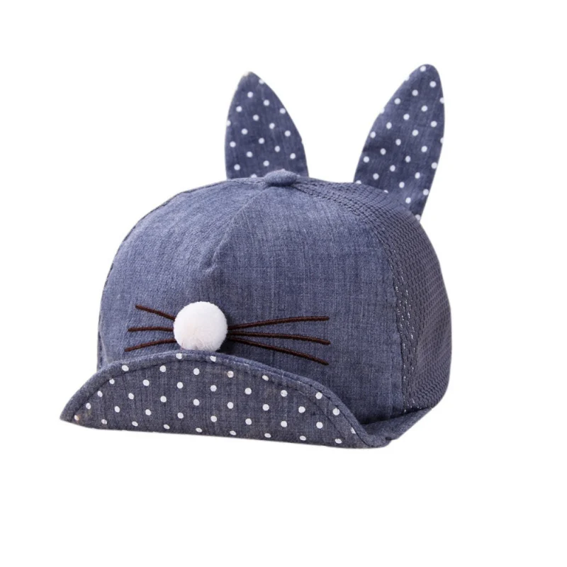 

Newborn Baby Summer Toddler Girl Boy Rabbit Ear Cat Baby Hat Kids Cat Caps Snapback Dots Cap