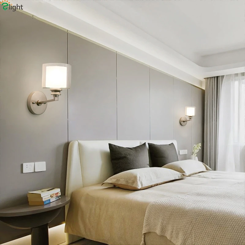  Modern Metal Led Wall Lights Lustre Glass Shades Bedroom Led Wall Lamp Living Room Led Wall Light F - 32861433568