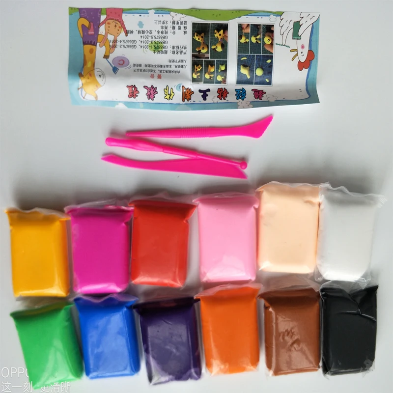 Modeling Clay 12/24 Colors 10G/Bag Soft Fimo Polymer Clay DIY Educational Toys For Children Fluffy Slime Air Drying Light Clay