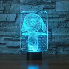 3d 7 цветов, милая сенсорная Настольная лампа с кроликом, сменная настольная лампа, новинка, светодиодный ночной Светильник s, Звезда смерти, светодиодный светильник, Прямая поставка