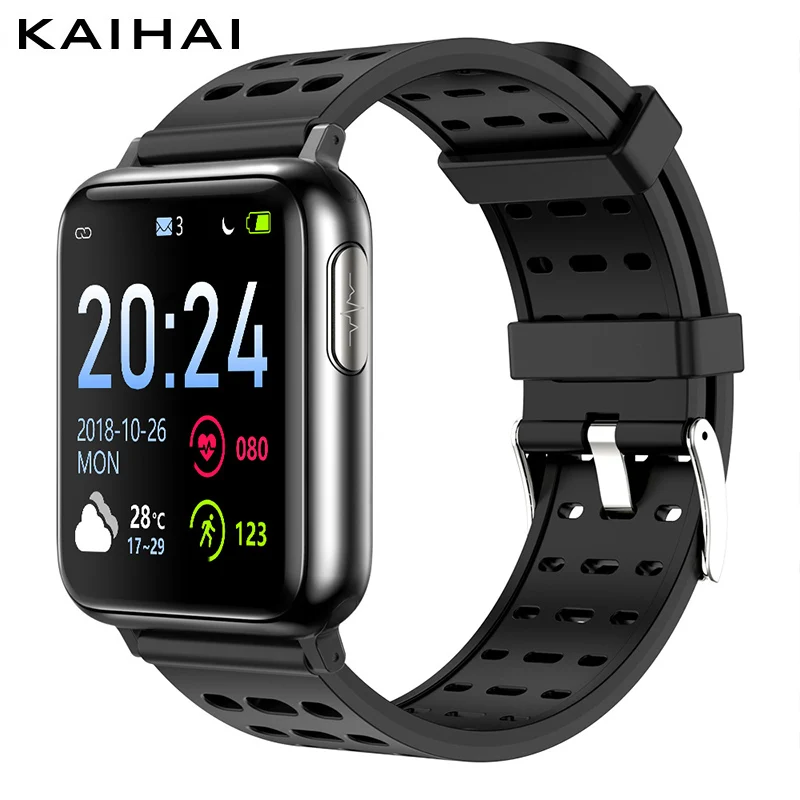 Дешево KAIHAI H69 ECG PPG SpO2 HRV трекер активности спортивные фитнес умные часы для поддержания здорового образа жизни мужские электронные измерения артер...