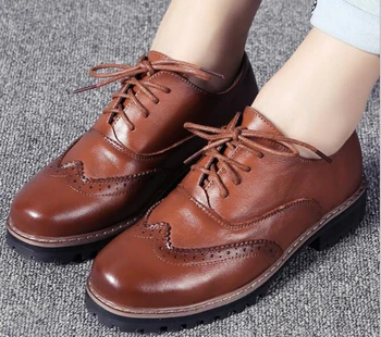 

Retro British style leather shoes flat with single shoes female female small shoes large size single shoes