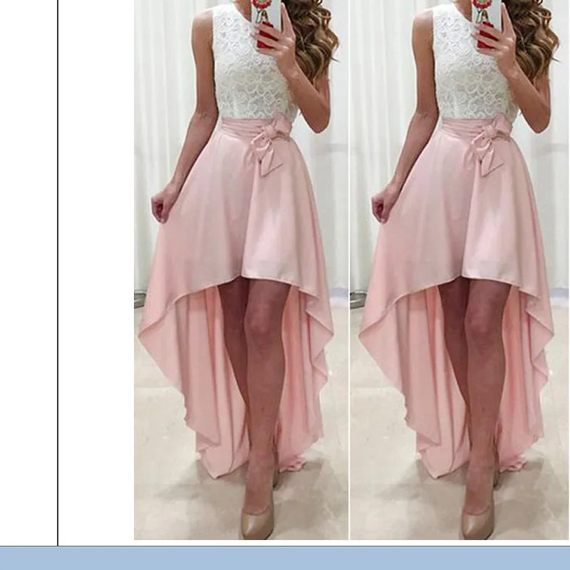 

New Elegant Fashion Womens Lace Spliced Irregular Long Dress Evening Party Prom Ball Wedding Summer Beach Dress