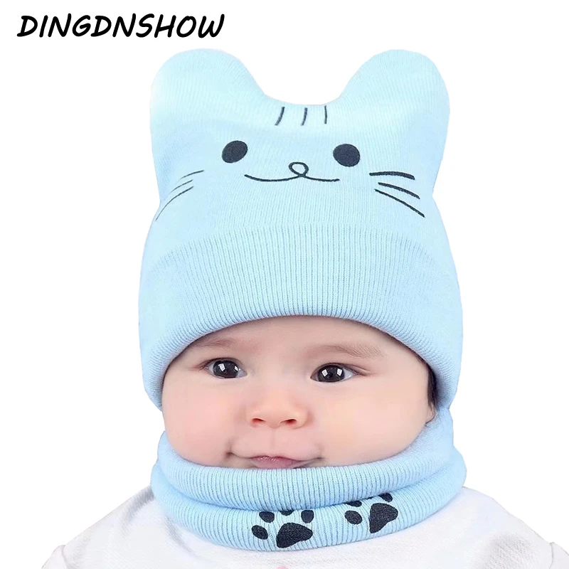 

[DINGDNSHOW] 2019 Fashion Beanies Hat Kids Cartoon Winter Cap Girls Cotton Bonnet Hat Baby Lovely Knitted Hat Warm Print Boys