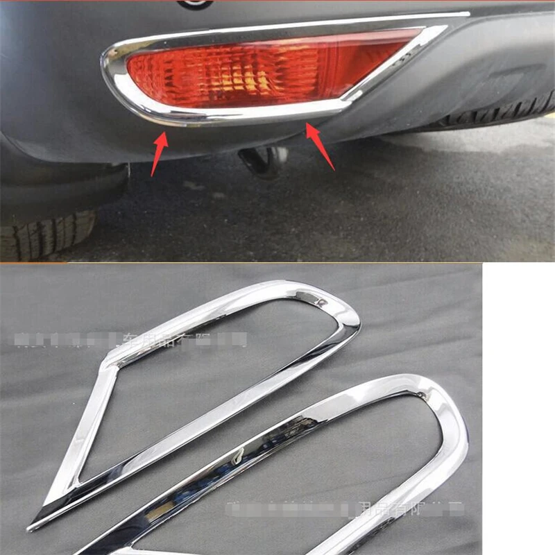 Lapetus Car Styling Chrome Rear Tail Fog Lights Cover Trim For