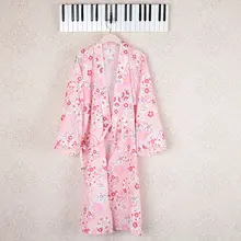 Женское кимоно юката Божья коровка Хлопчатобумажная Пижама халат ночная рубашка спортивный костюм отпаривная свободная посадка