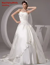 BacklakeGirls A Line Wedding Dresses Custom Made Size Sequined Beaded Court Train Bride Gown Elegant Weeding Dress 2017