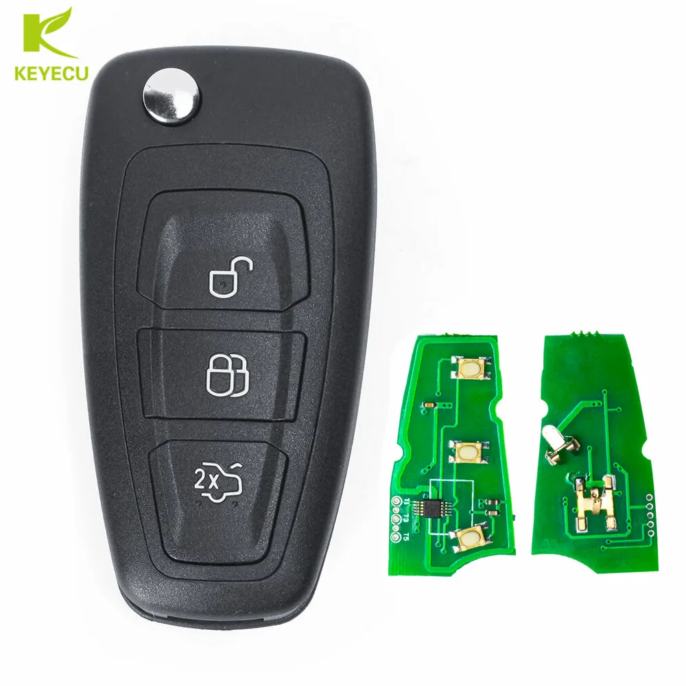 KEYECU послепродажный 3 кнопки 434 МГц ID83 дистанционный автомобильный брелок для Ford C-Max, Focus, Grand C-Max, Mondeo 2010- P/N: 5WK49986