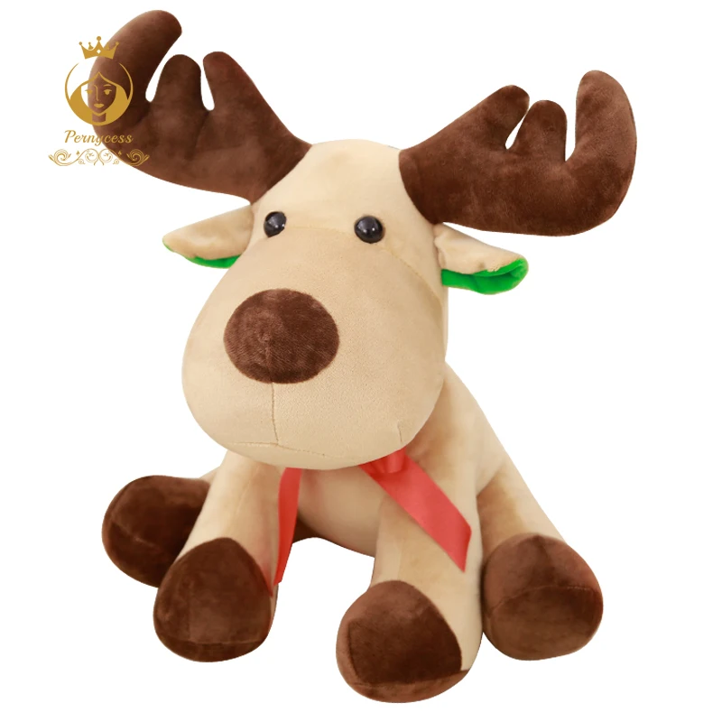 Cute simulation elk plush doll, down cotton Christmas elk plush stuffed