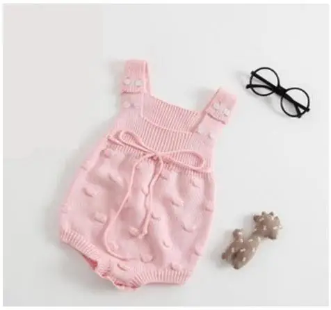 Платье для маленьких девочек Костюмы весенние трикотажные боди для девочек повседневная детская одежда для малышей, боди, комбинезон для новорожденных комбинезон без рукавов - Цвет: pink