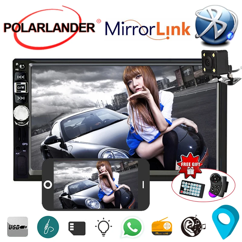 Автомагнитола 7026GM мультимедийный плеер 7 ''с GPS навигацией Bluetooth MP4 MP5